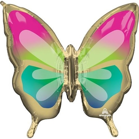Loonballoon LoonBallon 30 Inch Large BEAUTIFUL TROPICAL Gold Butterfly Balloon merch-LB_Balloon_96908