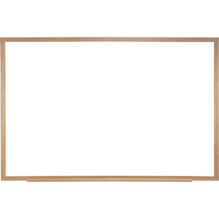 Ghent Dry Erase Board, Porcelain, 48 5/8 in, 120 5/8 in, Wood Frame, White, Matte M1W-410-4