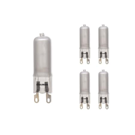 Bulbrite 60 Watt 120V Dimmable Frost T4 Halogen Mini Light Bulbs with Bi-Pin G9 Base, 5 PK 860836