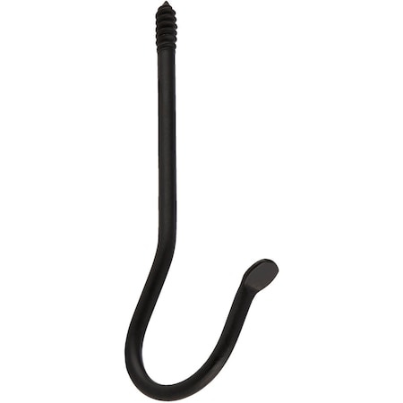 Panacea 6'' Black Powder-Coated Wrought Iron Threaded J-Hook Plant Hanger 89404