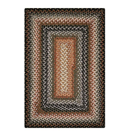 Homespice Decor 10 x 10 in. Rectangular Cocoa Bean Cotton Braided Rugs, Black 620217