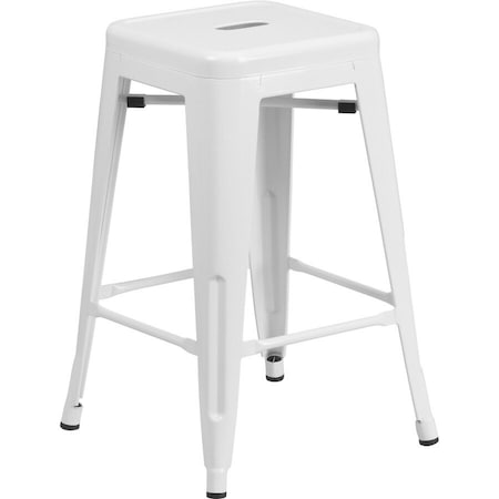 Flash Furniture 24" High Backless White Counter Height Stool CH-31320-24-WH-GG