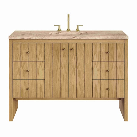 James Martin Vanities Hudson 48" Single Vanity, Light Natural Oak, w/ 3 CM Tajnar Eclos Top w/FreePower Wireless Charger 435-V48-LNO-FTJR
