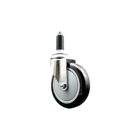 Service Caster 5 Inch 316SS Black Polyurethane Wheel Swivel 1 Inch Expanding Stem Caster SCC-SS316EX20S514-PPUB-BLK-1