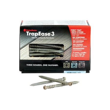 Fastenmaster Composite Deck Screws TrapEase No. 10 X 2-1/2in L Torx Ttap Flat Head Epoxy Coated FMTR3-212-75ENB