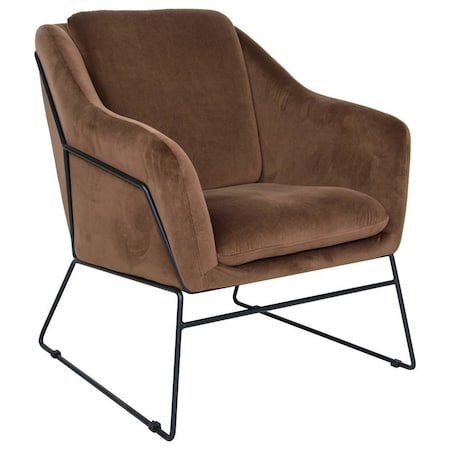 Leisuremod Harmony Velvet Accent Armchair, Coffee Brown HA27BR