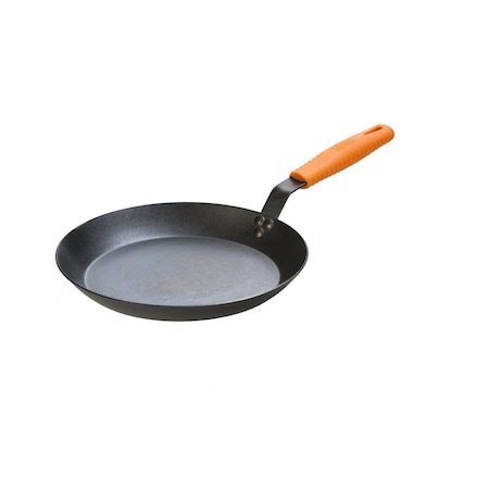 Lodge 12 Inch Seasoned Carbon Steel Skillet With Orange Silicone Handle Holder, 3PK CRS12HH61