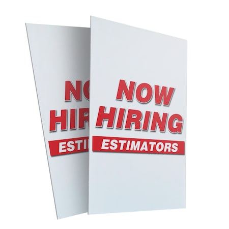 Signmission Estimators, Plastic Signs Only 24 Inch x 36 Inch, Corrugated Plastic, 2PK CSB-2436-2PACK-ESTIMATORS