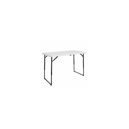 Dorel Home Furnishings 4-Ft. Folding Table, White Resin Top, Adjustable Height 14-488-WSP2TV