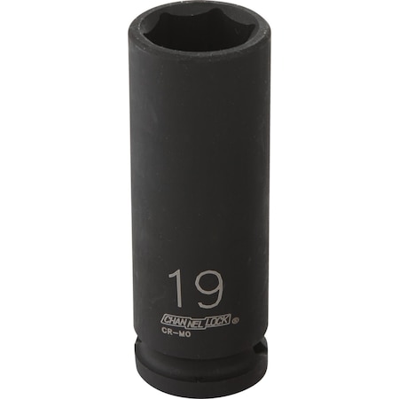 Channellock 1/2'' Drive 19 mm 6-Point Deep Metric Impact Socket 302913