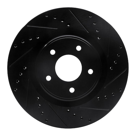 Dynamic Friction Co DFC Brake Rotor - Drilled and Slotted - Black 633-67105R