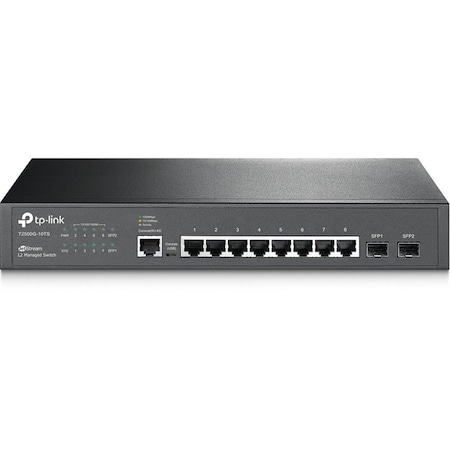 Tp-Link JetStream 8-Port Gigabit L2 Managed Switch w/ 2x SFP Slots T2500G-10TS