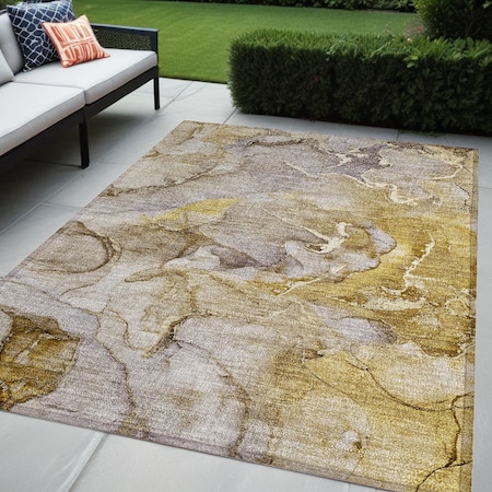 Homeroots 5' X 8' Taupe Abstract Washable Non Skid Indoor Outdoor Area Rug 559199