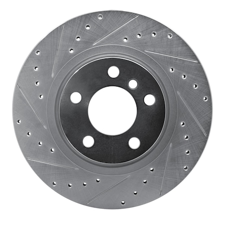 Dynamic Friction Co DFC Brake Rotor - Drilled and Slotted - Silver 631-31152L