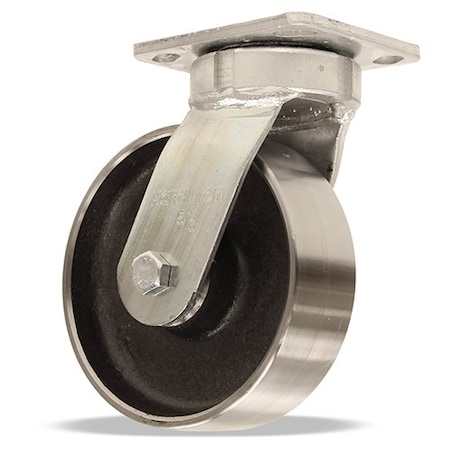 Hamilton High Heat Standard Duty Kingpinless Swivel Caster, 6" x 2" Forged Steel Wheel S-52HK-6HFSB