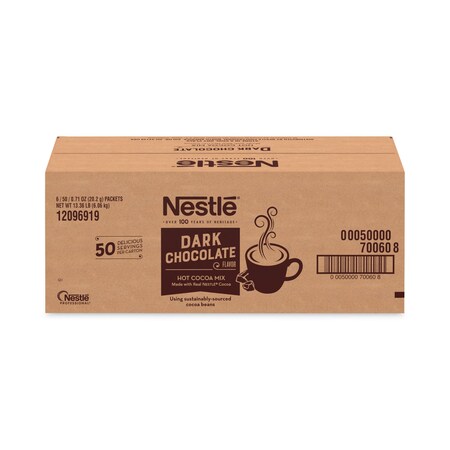 Nestl Hot Cocoa Mix, Dark Chocolate, 0.71 Packets, PK300, 300PK 12096919