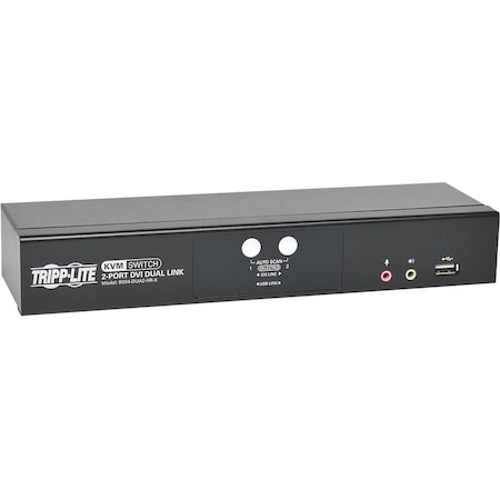 Tripp Lite Eaton Tripp Lite Series 2-Port DVI Dual-Link / USB KVM Switch with Audio and Cables, TAA B004-DUA2-HR-K