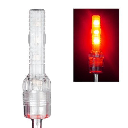 Safetywhips Warning Whip LED Whip Light, Red, Break Resistant Polycarbonate Plastic, 4.75 Length SC4-CR