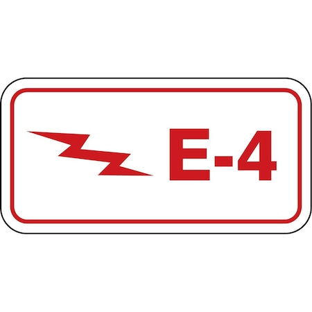 Accuform Energy Source ID Tag, E-4, 1.5inx3in, Adhesive Dura-Poly, 5PK TDF304XVM