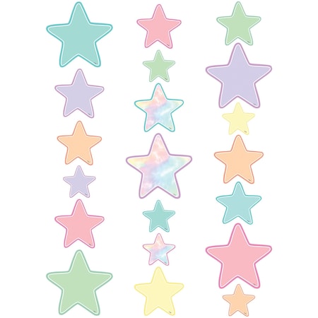 Teacher Created Resources Pastel Pop Star Accents, Assorted Sizes, 60-Piece Set, 3PK 8419