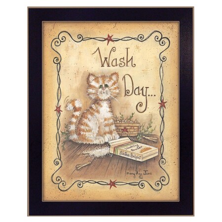 Homeroots Wash Day 1 Black Framed Print Laundry Wall Art 405283