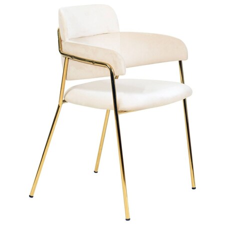 Leisuremod Axis Collection Modern Gold Dining Chair in Beige ACG22BG