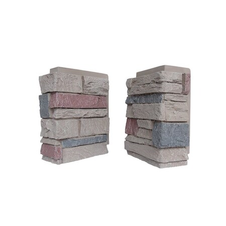 Durakwik Stone Siding Corner, 13 in L, 10 in W, 4 in Thick, Interlocking Edge, Taylor Falls, 4PK 308TFC