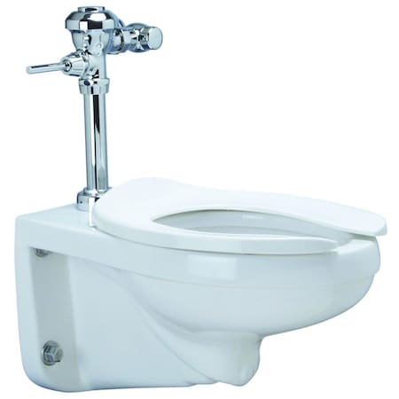 Zurn Manl Wall Bwl Systm - Z5615 Elongated, Vitreous Water Clst w/Manl 1.28 GPF Z6 Z.WC2.M