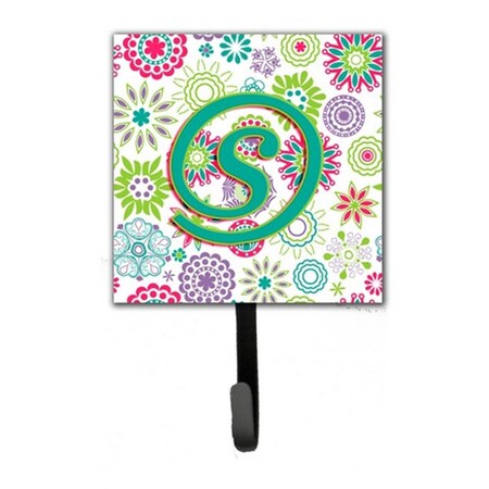 Carolines Treasures Letter S Flowers Pink Teal Green Initial Leash and Key Holder CJ2011-SSH4