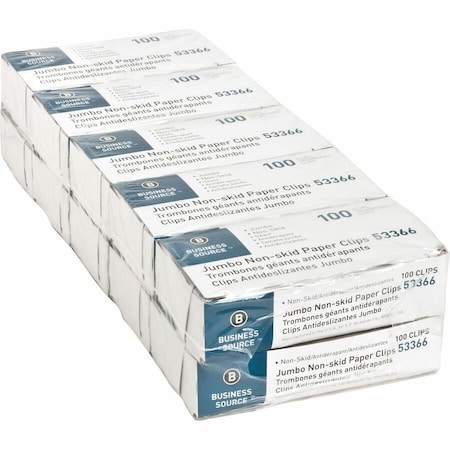 Business Source Paper Clip, Silver, Steel, PK10 BSN53366