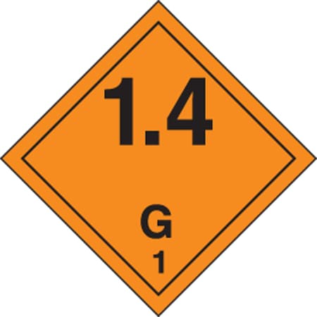 Accuform TDG PLACARD CLASS 1 273MM x 273MM TCP147CT10 TCP147CT10