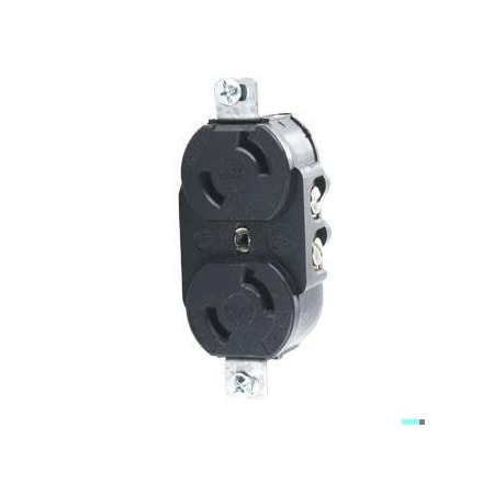 Leviton Locking Receptacle, L1-15R, 15 A, 125V AC, Single Phase, 2 Pole, Flush Mount, Screw Terminals 7540
