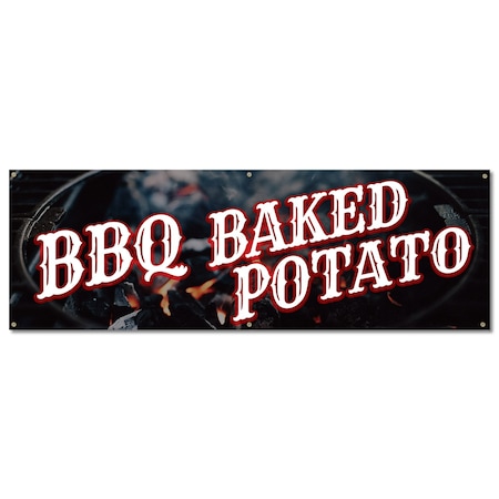 Signmission Bbq Baked Potato, 24 Inch, Banner B-72-30347