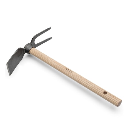 Kings County Tools Hoe Garden Tool 18 in Double-Sided Carbon Steel Garden Hoe & 2-Prong Cultivator Multipurpose Tools GW54A03-05