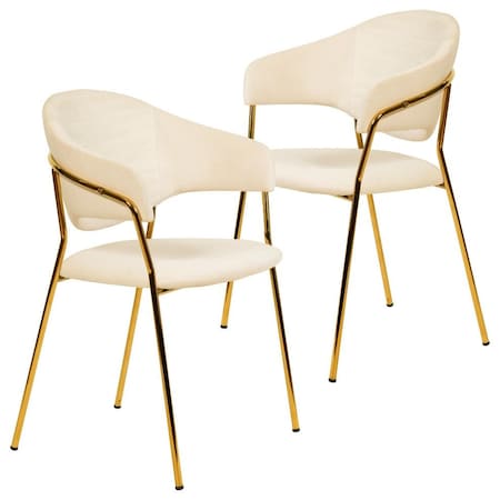 Leisuremod Bella Collection Modern Dining Chair in Off White, 2PK BC21OW2