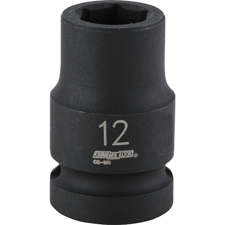 Channellock 1/2'' Drive 12 mm 6-Point Shallow Metric Impact Socket 314994