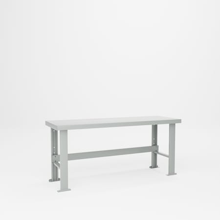 Pucel F Series Steel Top Workbench, 72 in W x 32-1/2 in H - 37-1/2 in H - 37-1/2 in HH x 24 in D, Black F-2472-ABL