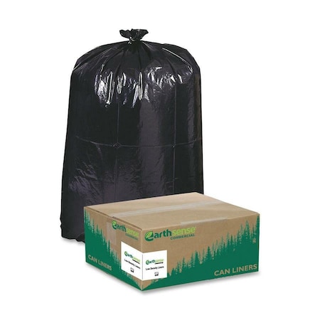 Earthsense Commercial Can Liners 33 gal 1.25mil 33 x 39 Black 100/Carton, 100PK RNW4050