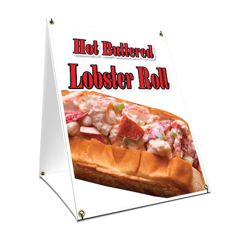 Signmission Hot Buttered Lobster Roll, 36 Inch x 24 Inch A-frame Yard Sign, Plastic Sign SBC-2436-Hot Buttered Lobster Roll