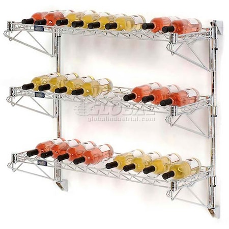Global Industrial Wine Bottle Rack - Wall Mount 27 Bottle 36" x 14" x 34" 797154