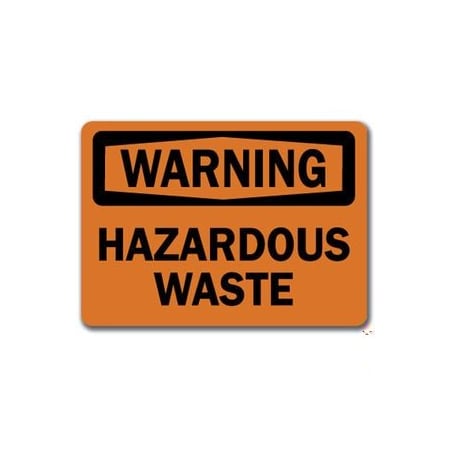 Signmission Safety Sign, 14 in Height, Plastic, Hazardous Waste WS-Hazardous Waste