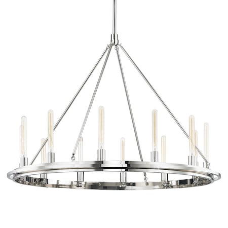 Hudson Valley Lighting Chambers 12 Light Chandelier 45 In. Polished Nickel 2745-PN