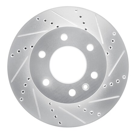 Dynamic Friction Co DFC Brake Rotor - Drilled and Slotted - Silver 631-40043R