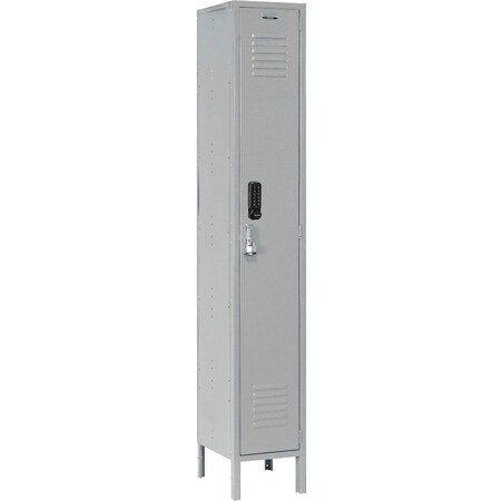 Global Industrial 1-Tier 1 Door Digital Locker, 12"Wx12"Dx78"H, Gray, Unassembled 413220