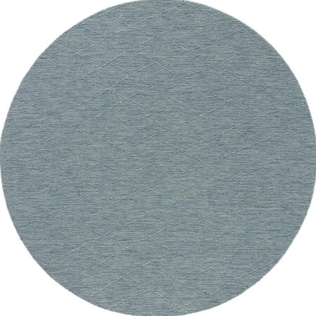 Homeroots 8' Aqua And Ivory Round Geometric Indoor Outdoor Area Rug 552320