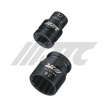 Jtc Auto Tools 1/2 in Drive, 12 Point Impact Socket, 19 mm 443919