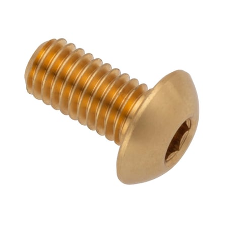Zoro Select M5-0.80 Socket Head Cap Screw, Button, Plain Brass, 10 mm Length ZBC5X10BR