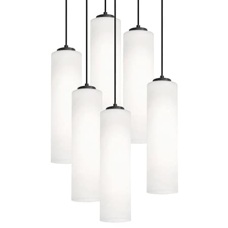 Afx Leo 6-Light Round Pendant, 120V, 60W, Black LEOP0412MBBKRND6