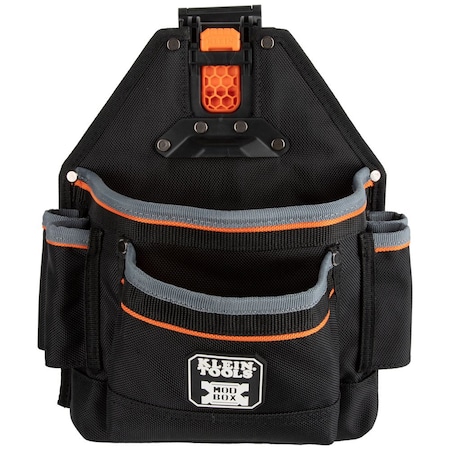 Klein Tools Pouch, Tool Pouch, Modbox, 9-Pocket, Black/Gray/Orange, Polyester, 9 Pockets 55835MB