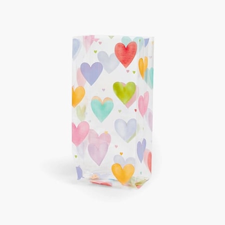 Nashville Wraps Painted Hearts Cello Bags, 5x3x11.75 in, 100PK C4BPHS